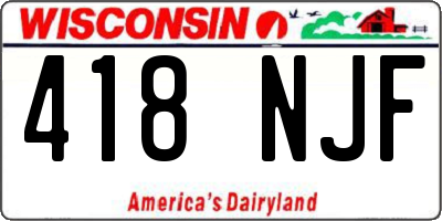 WI license plate 418NJF