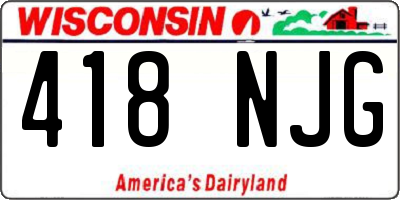 WI license plate 418NJG
