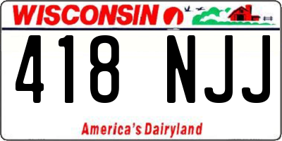 WI license plate 418NJJ