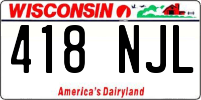 WI license plate 418NJL