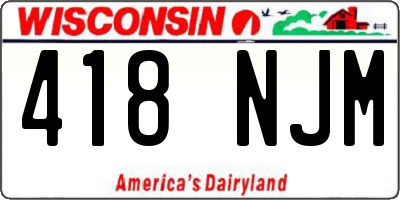 WI license plate 418NJM