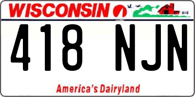 WI license plate 418NJN