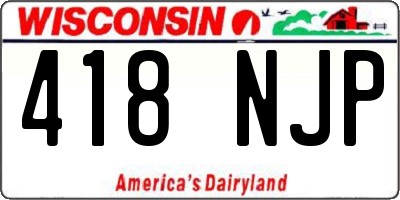 WI license plate 418NJP
