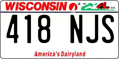 WI license plate 418NJS