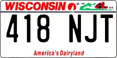 WI license plate 418NJT