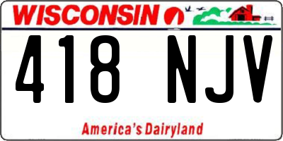 WI license plate 418NJV