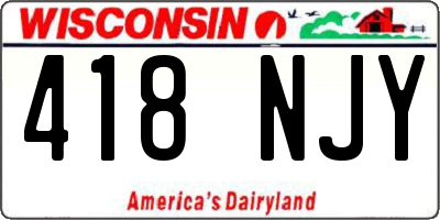 WI license plate 418NJY