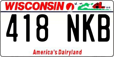WI license plate 418NKB