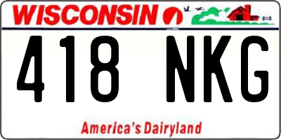 WI license plate 418NKG
