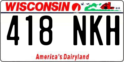 WI license plate 418NKH