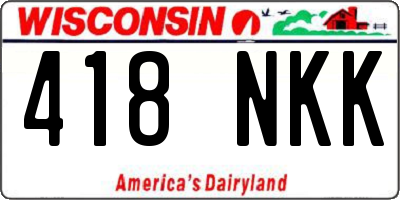 WI license plate 418NKK