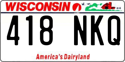 WI license plate 418NKQ