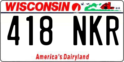 WI license plate 418NKR
