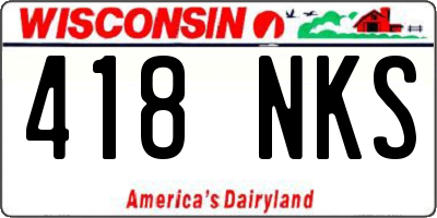 WI license plate 418NKS