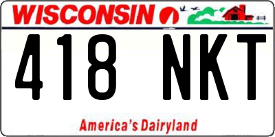 WI license plate 418NKT