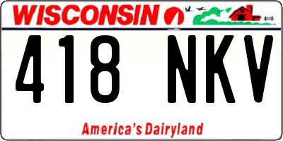 WI license plate 418NKV