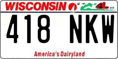 WI license plate 418NKW