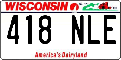 WI license plate 418NLE