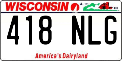 WI license plate 418NLG
