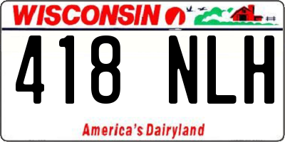 WI license plate 418NLH