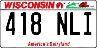 WI license plate 418NLI