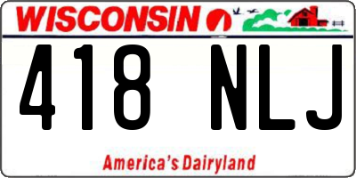 WI license plate 418NLJ