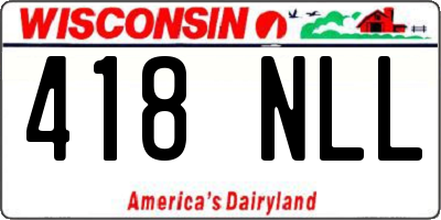 WI license plate 418NLL