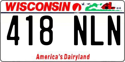 WI license plate 418NLN