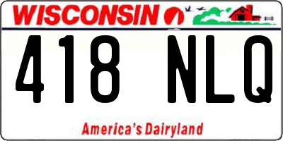 WI license plate 418NLQ
