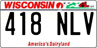 WI license plate 418NLV
