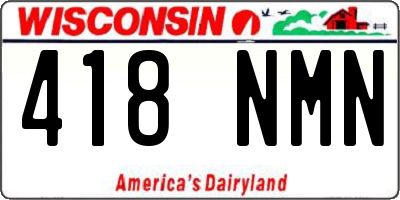 WI license plate 418NMN