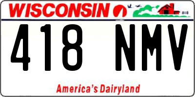 WI license plate 418NMV