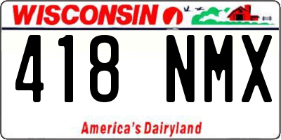 WI license plate 418NMX