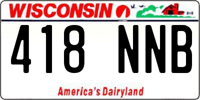 WI license plate 418NNB