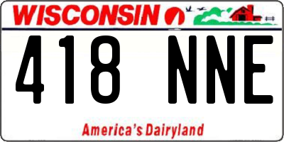 WI license plate 418NNE