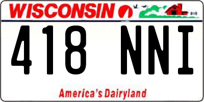 WI license plate 418NNI