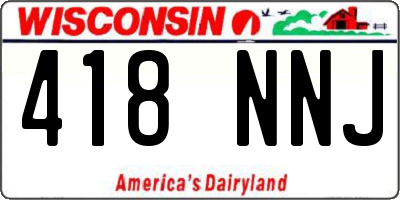 WI license plate 418NNJ