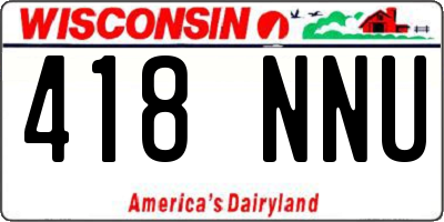WI license plate 418NNU