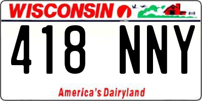 WI license plate 418NNY