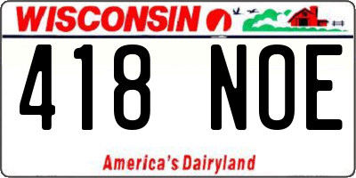 WI license plate 418NOE