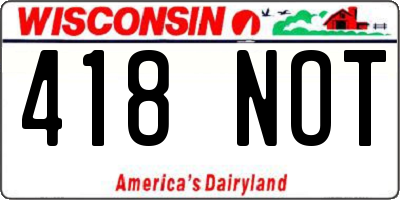 WI license plate 418NOT