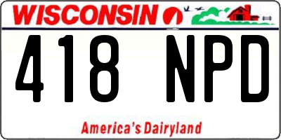 WI license plate 418NPD