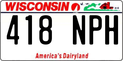 WI license plate 418NPH