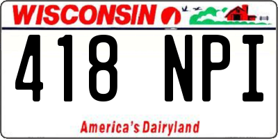 WI license plate 418NPI