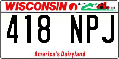 WI license plate 418NPJ