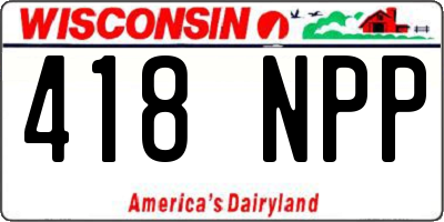 WI license plate 418NPP