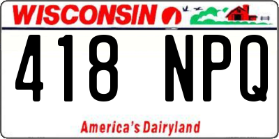 WI license plate 418NPQ