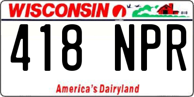 WI license plate 418NPR
