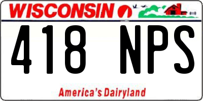 WI license plate 418NPS