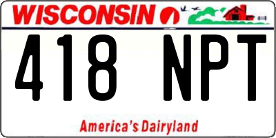 WI license plate 418NPT